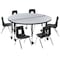 Flash Furniture Round 47.5 W, 48 L, 25 H, Chrome, Laminate, Particleboard, Plastic, Steel, Grey XU-GRP-12CH-A48-HCIRC-GY-T-P-CAS-GG - alternate 6